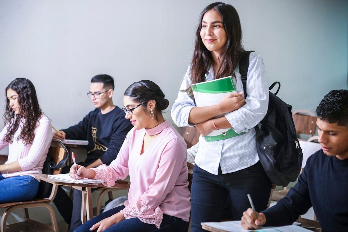 Learners working at their own pace in a classroom